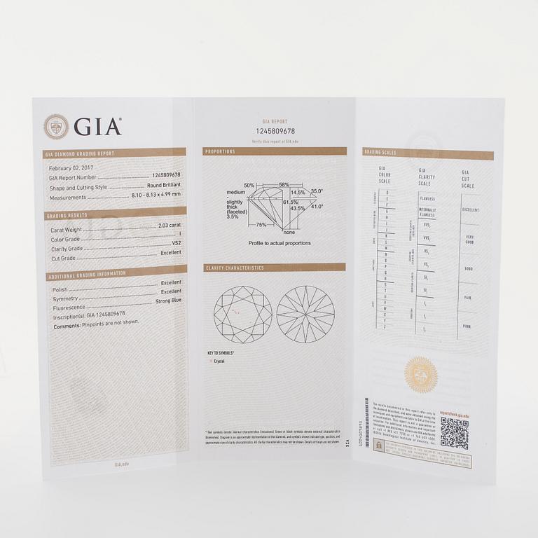 A brilliant cut diamond ring.