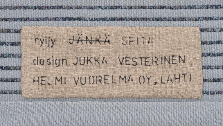 JUKKA VESTERINEN, rya, modell för Helmi Vuorelma Oy, Lahtis. Ca 183x107 cm.