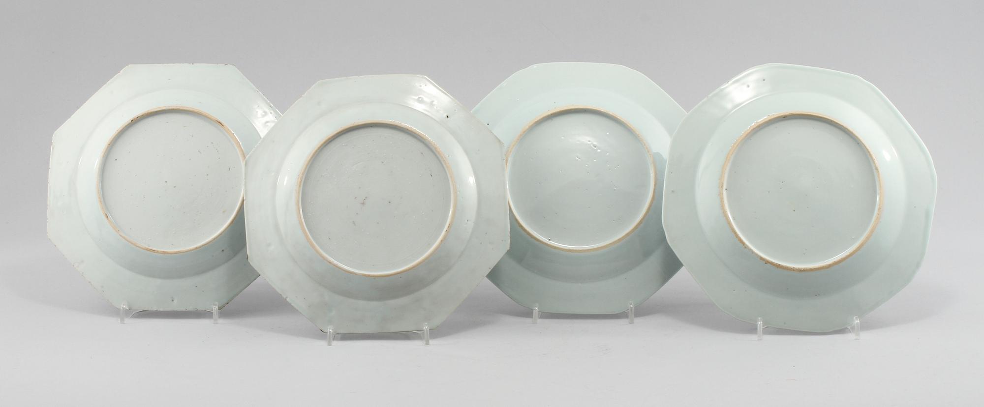 TALLRIKAR, 2+2 st, porslin, Kina, 1700-tal.