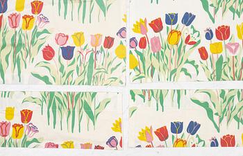 Josef Frank, four curtains, 'Tulpan', Svenskt Tenn.