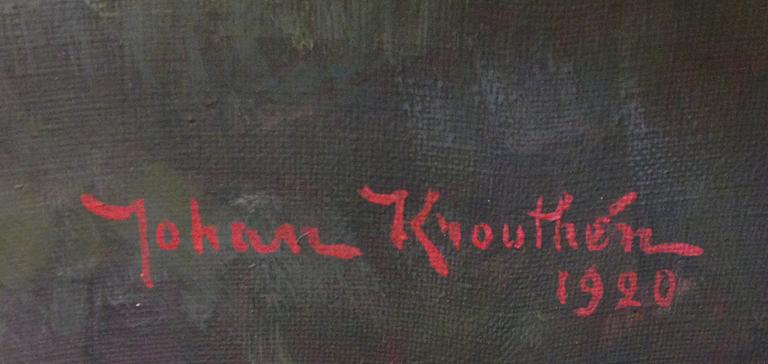 Johan Krouthén, Landscape with apple trees and playing children.