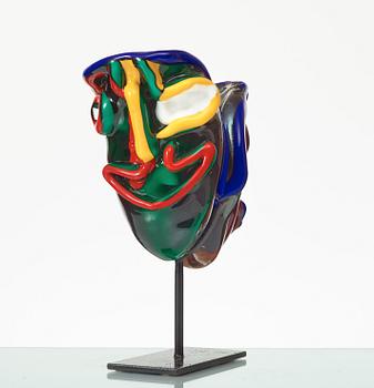 BENGT LINDSTRÖM, skulptur, "Janus", Berengo, Murano, Italien, 1980-tal, prototyp.