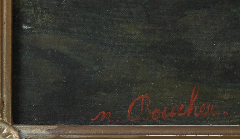 OKÄND KONSTNÄR, olja på duk, sign Boucher. 1800/1900-tal.