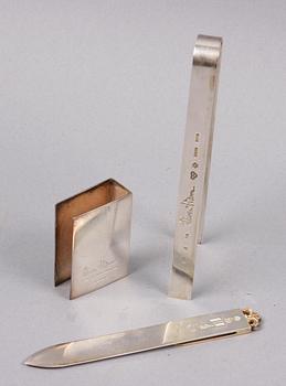 PARTI SILVER, 3 delar, sterling, Wiven Nilsson, Lund, 1967-75. Ca 120 g.