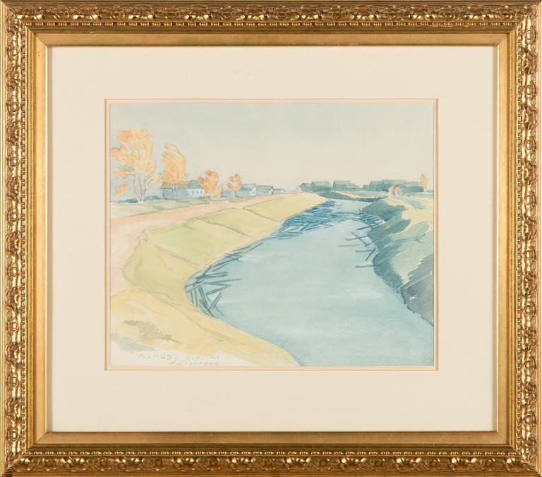 Juho Rissanen, watecolour and pencil, signed and dated 3.10.41.