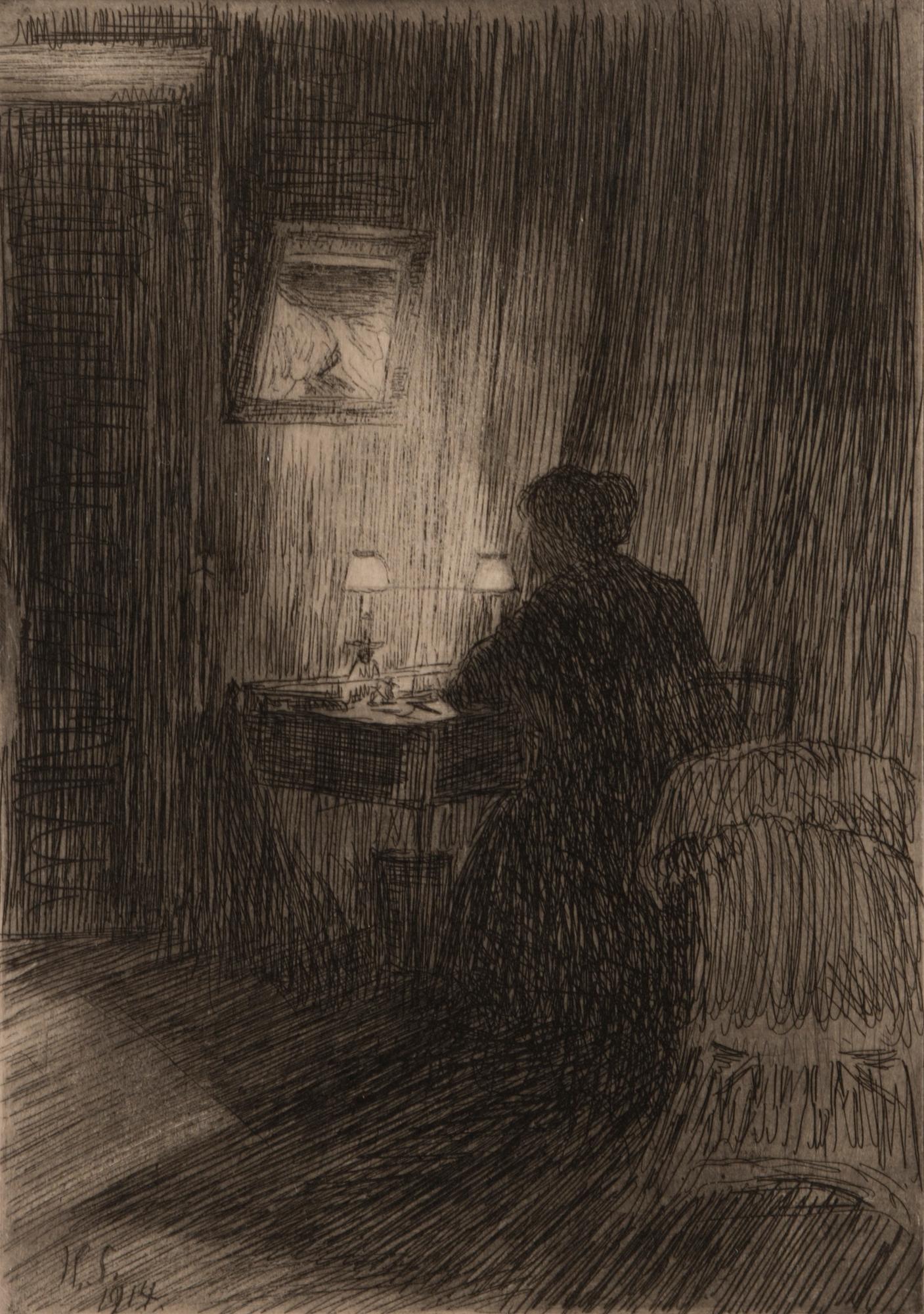 HUGO SIMBERG, etching, signed and dated 1914 in the plate.