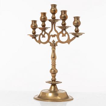 A Swedish brass candelabra, Wojidkow & Co Malmö, Scania, around 1900.