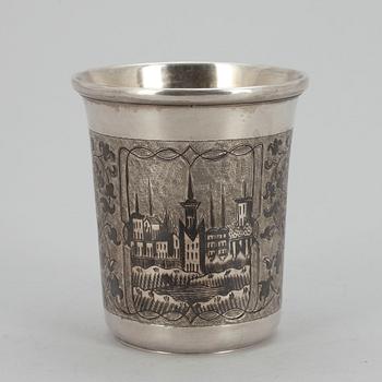 BÄGARE, silver, niello, Moskva 1858. Vikt 113 g.
