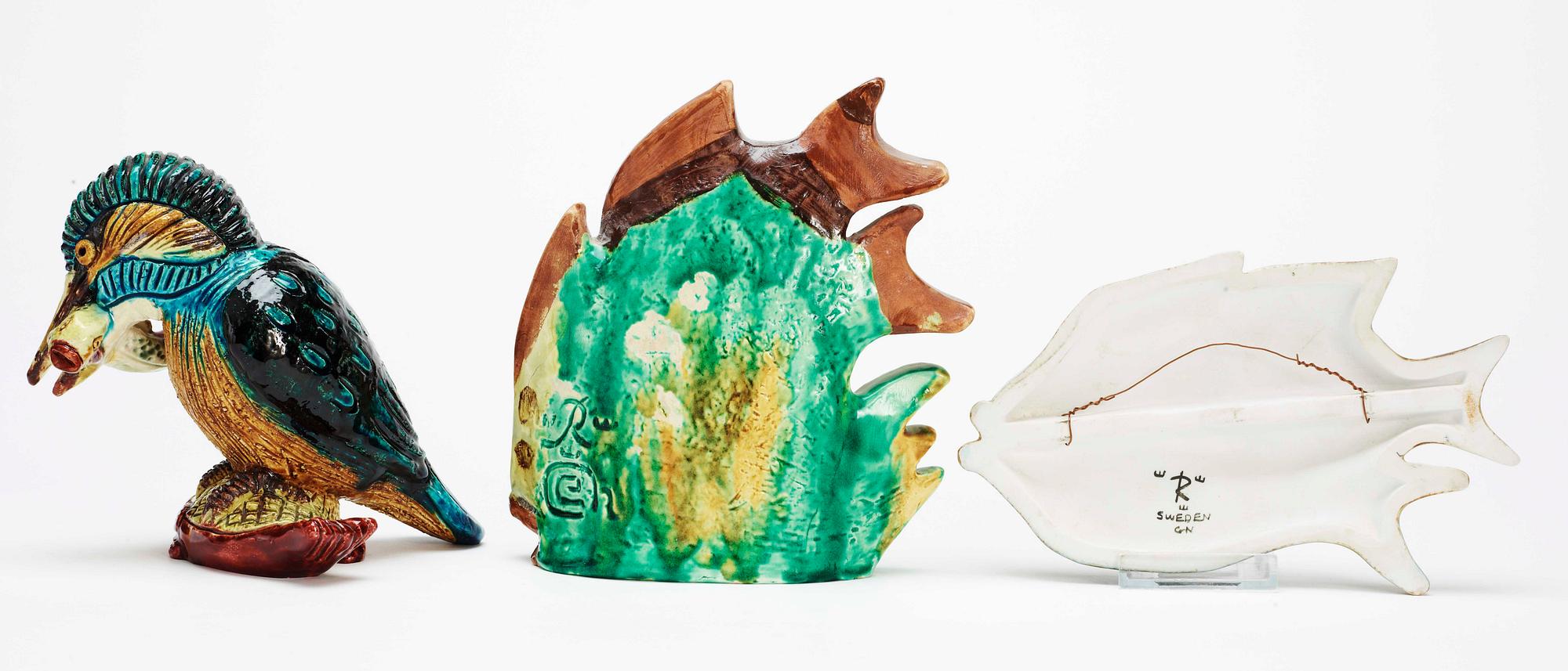 PLAKETT SAMT FIGURINER 2 st, keramik Gunnar Nylund Rörstrand.