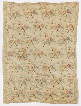 Antique silk embroidery, 19th century.