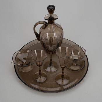 GLASSERVIS, ca 98 delar, 1920-30-tal.