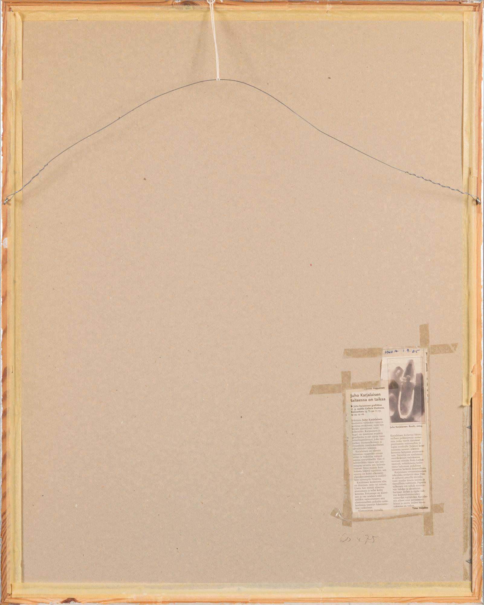 Juho Karjalainen, etsning, 2 st, signerade.