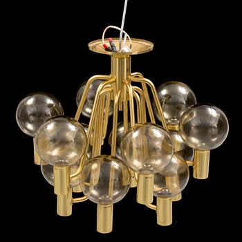 HANS-AGNE JAKOBSSON, a 1960's brass ceiling lamp.