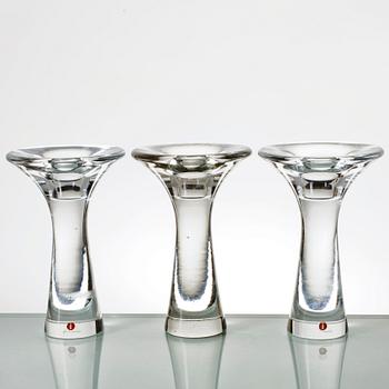 LJUSSTAKAR, 3 st, glas, Tapio Wirkkala, Iitala.