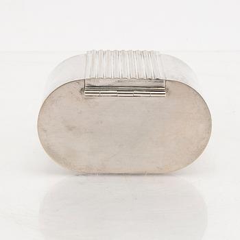 A Swedish 20th century  sterling silver box mark of Lars Håkansson Uppsala 1988, weight 196 grams book included.