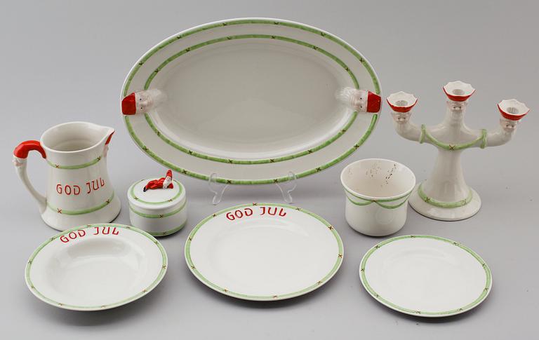 JULSERVIS, 27 delar, porslin, "Jul", Gustavsberg, 1900-talets andra hälft.