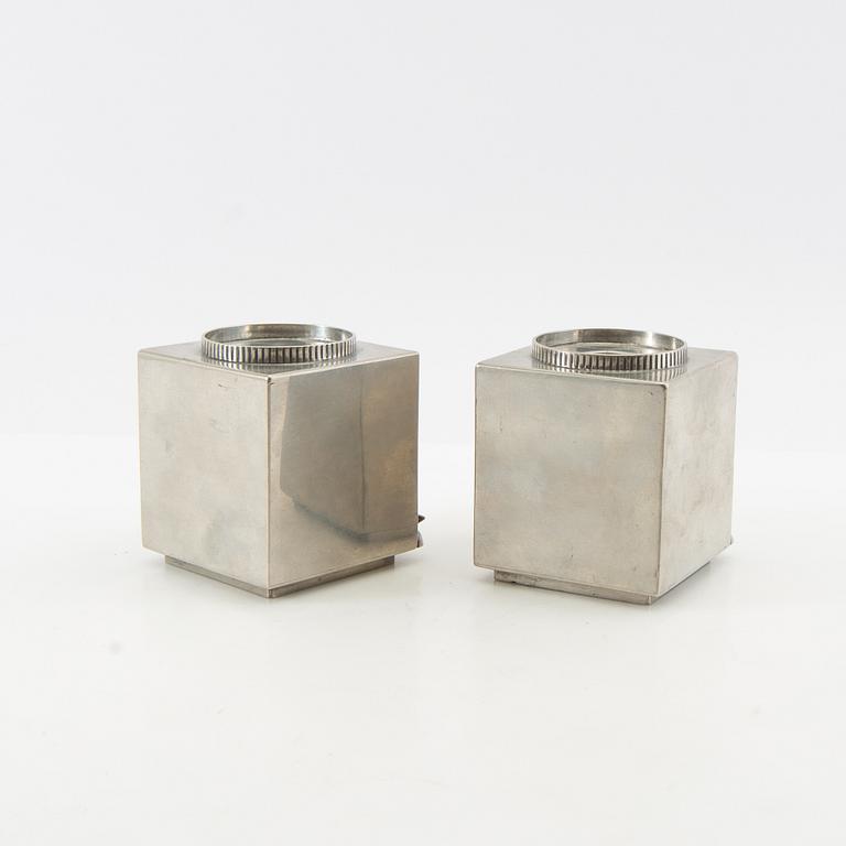 Cigarette case, candlesticks, ashtray, 4 pieces, GAB, 1936 -1938.