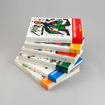 BOOKS, 6 volumes, Miró lithographe I-VI, F. Mourlot.