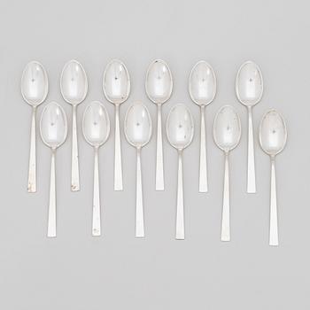 Bertel Gardberg, a 110-piece set of "Birgitta" silver cutlery, marked BG, Hopeatehdas oy, Helsinki 1956-65.