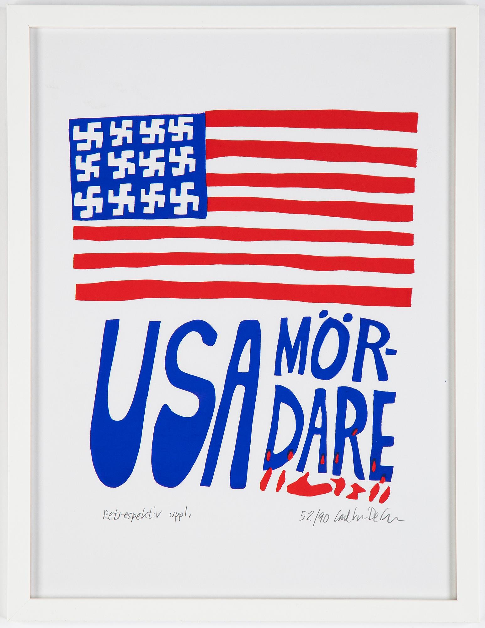 Carl Johan De Geer, lithograph in colors, signed and numbered 52/90.