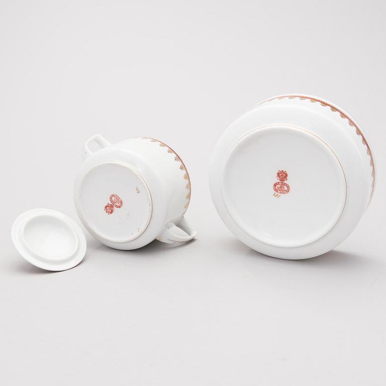 A late 19th Century 16-piece Russian Porcelain Tea Set by Gardner.