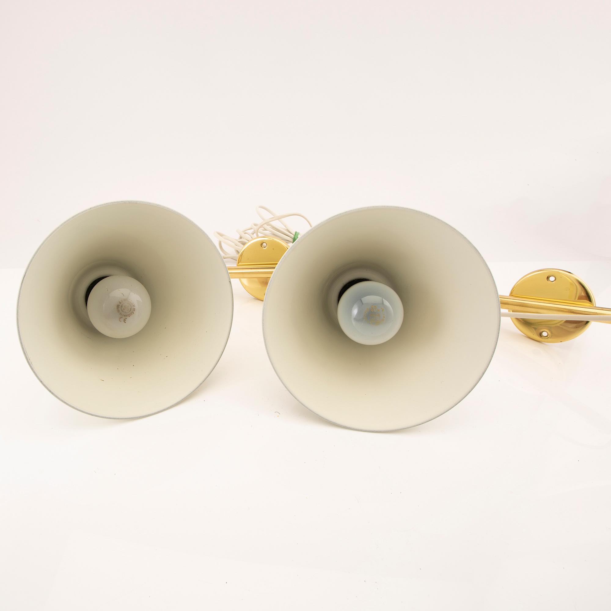 Wall lamps, a pair of Örsjö lighting from the late 20th century.