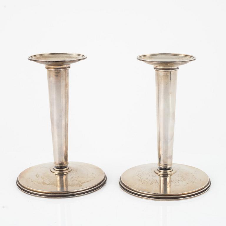 Atelier Borgila, A pair of sterling silver candlesticks from Borgila, Stockholm 1967.