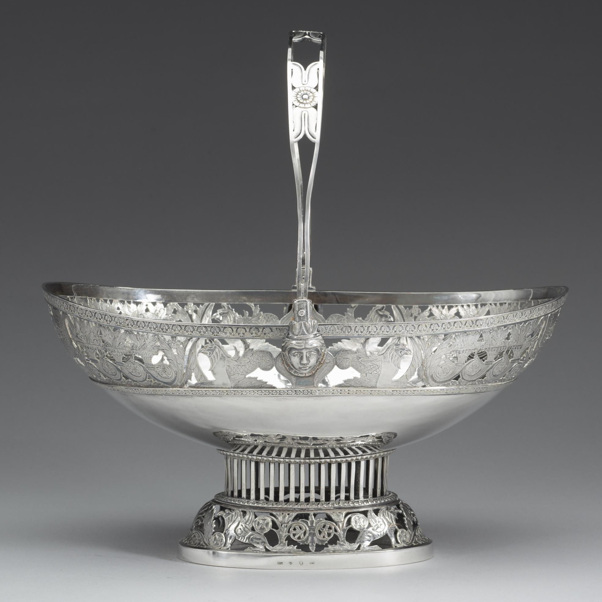 A Swedish 19th century silver basket, marks of Anders Lundqvist, Stockholm 1826.