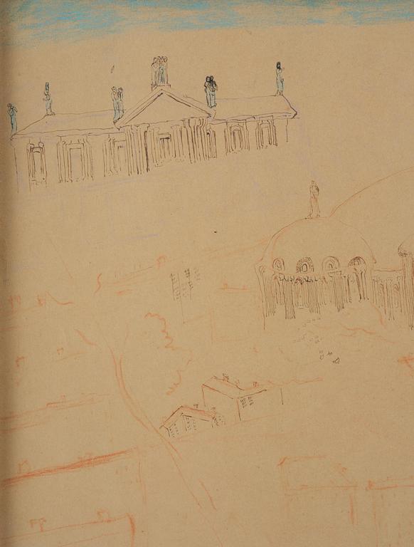 Carl Fredrik Hill, Architectural fantasy.