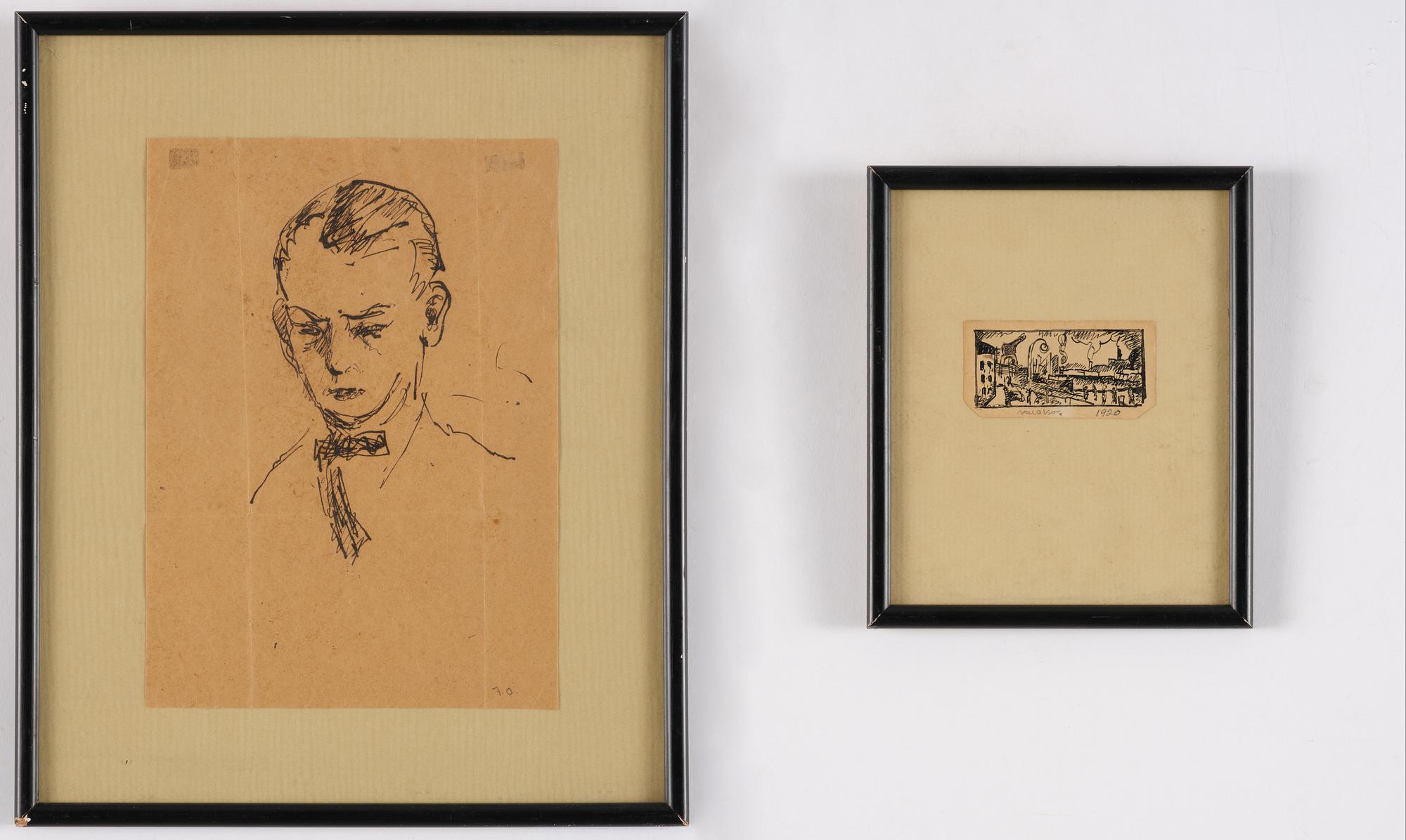 Axel Olson, A portrait and a harbour scene.