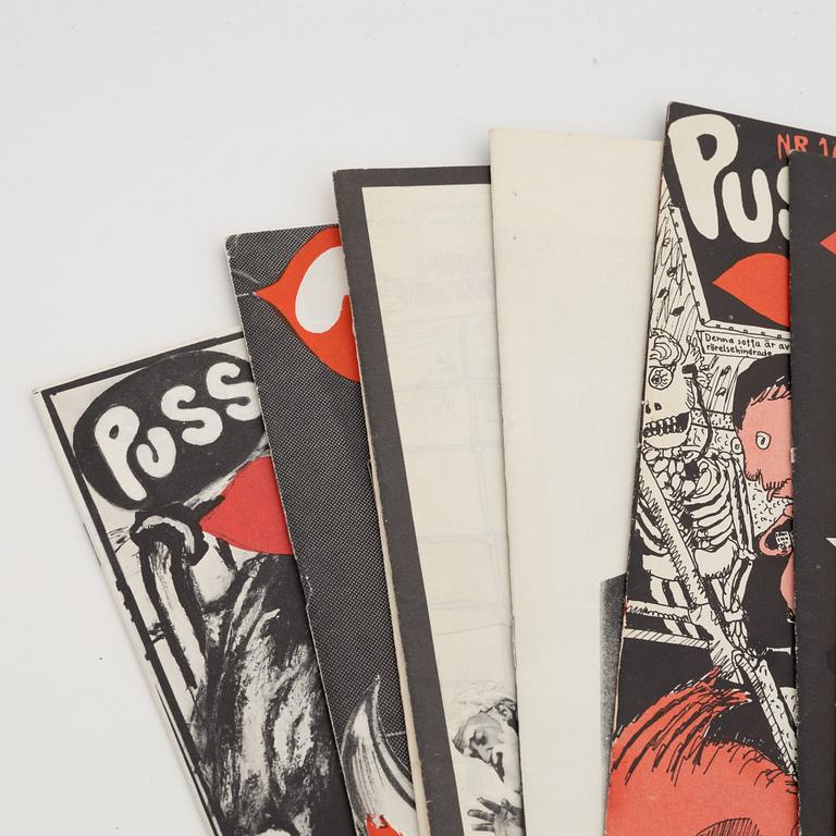 Tidningen PUSS, komplett upplaga nr 1-24 från år 1968-73.