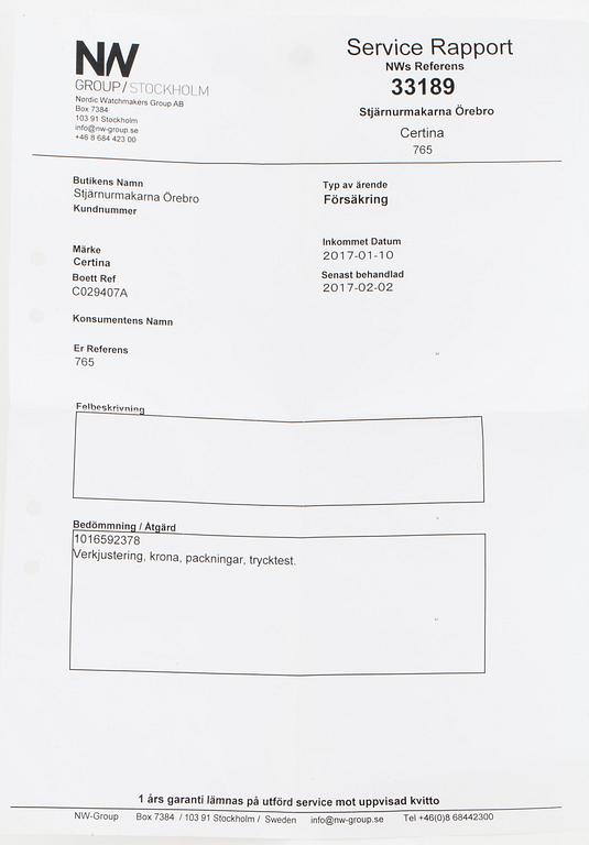 CERTINA, DS-1, Powermatic 80, wristwatch, 40 mm.