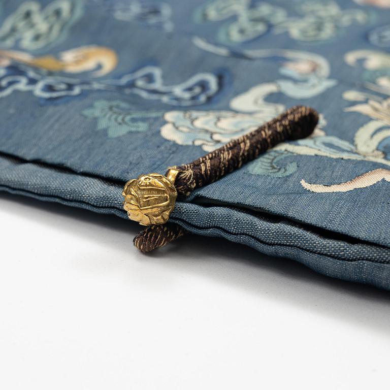 An imperial blue kesi summer robe, Jifu, Qing dynasty, 1830's.