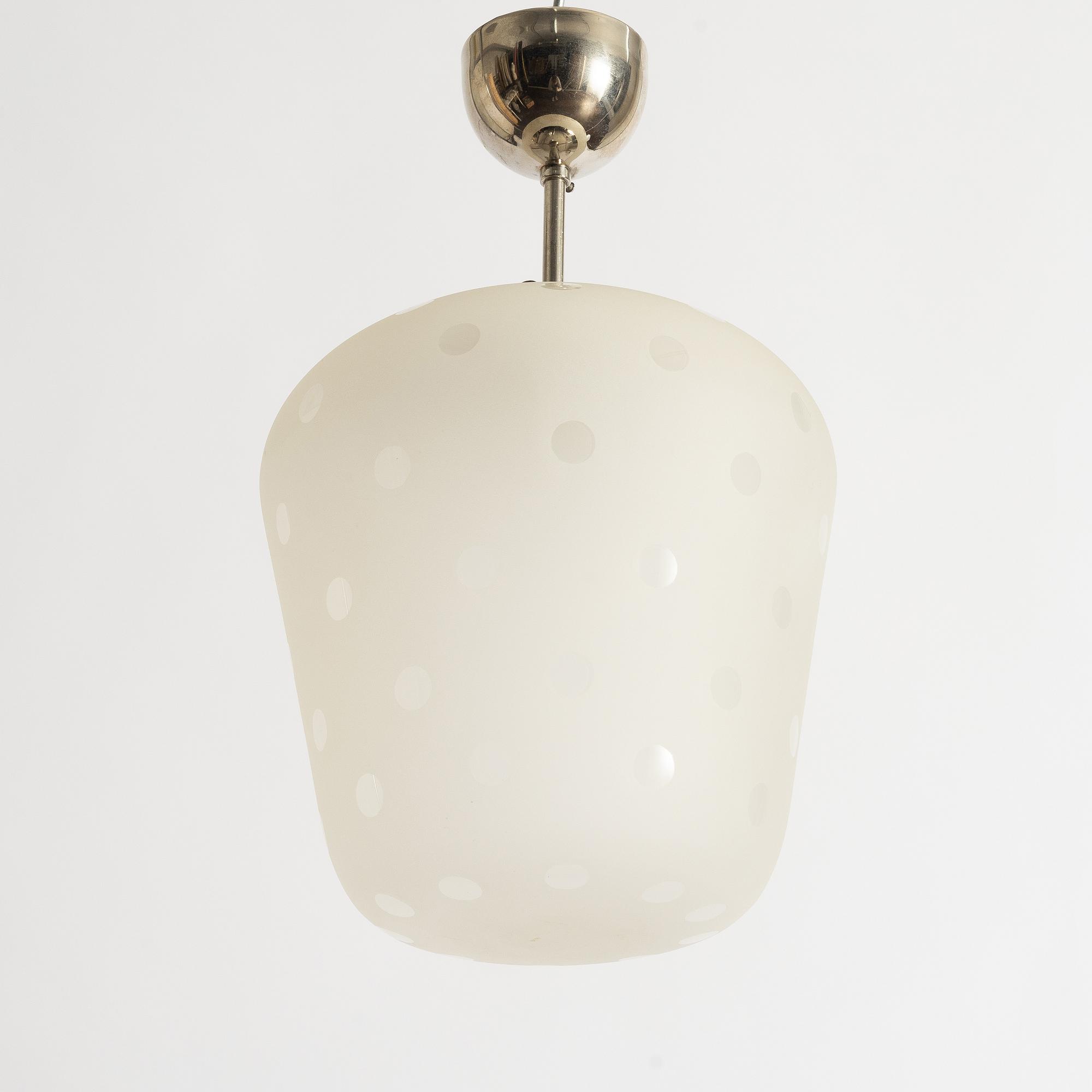 Flygsfors Glassworks, ceiling lamp, model 513 P, 1940s-50s.