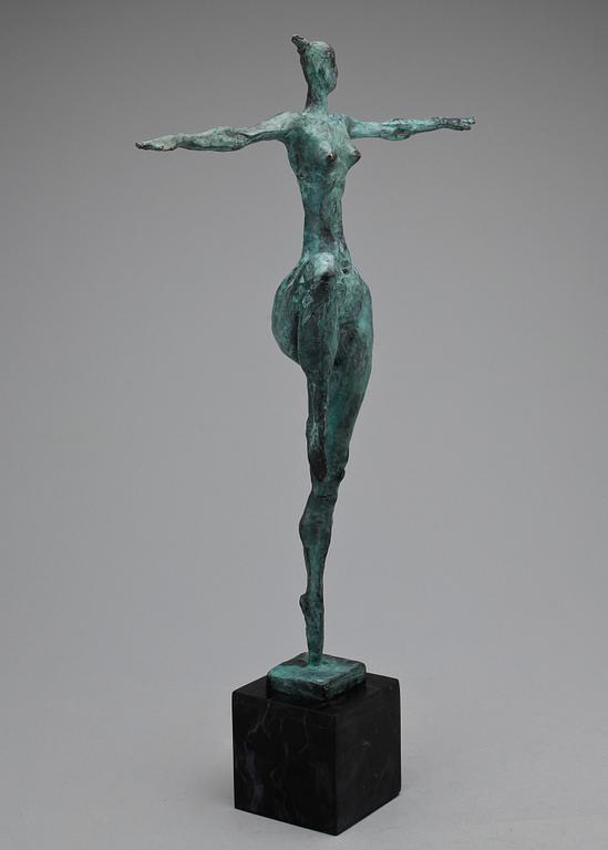 MAX MILO, skulptur, grönpatinerad brons, sign.