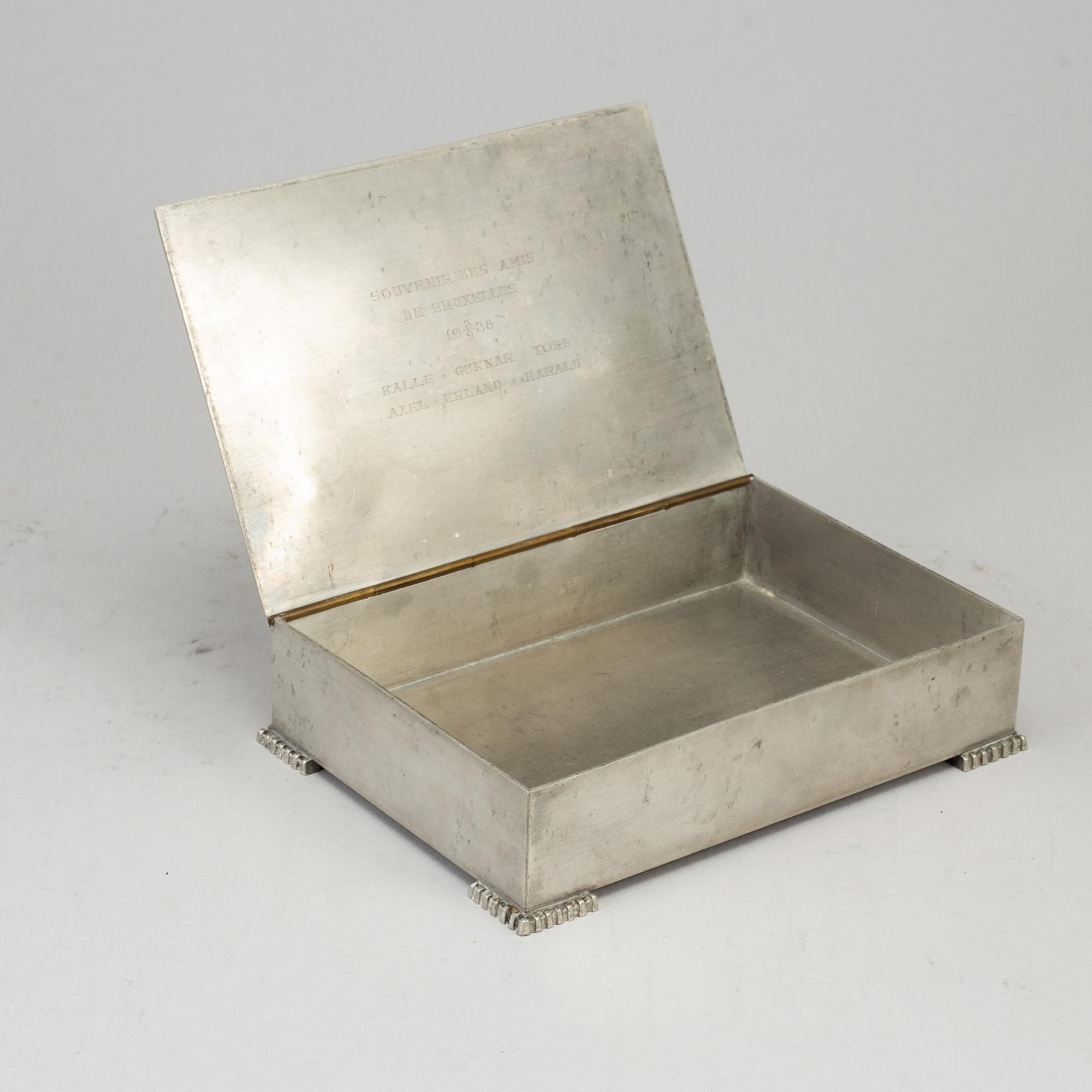 NILS FOUGSTEDT, atributed to, a pewter box, Svenskt Tenn, Stockholm 1935.