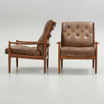 FÅTÖLJER, ett par, "Läckö hög", Ingemar Thillmark, OPE möbler.