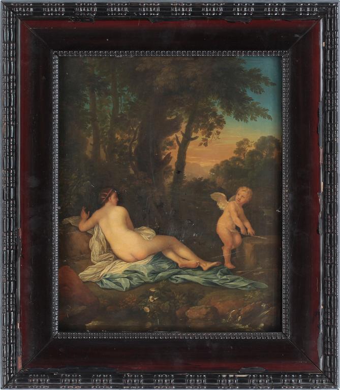 CORNELIS VAN POELENBURGH, Olja på parketterad pannå, ej signerad.