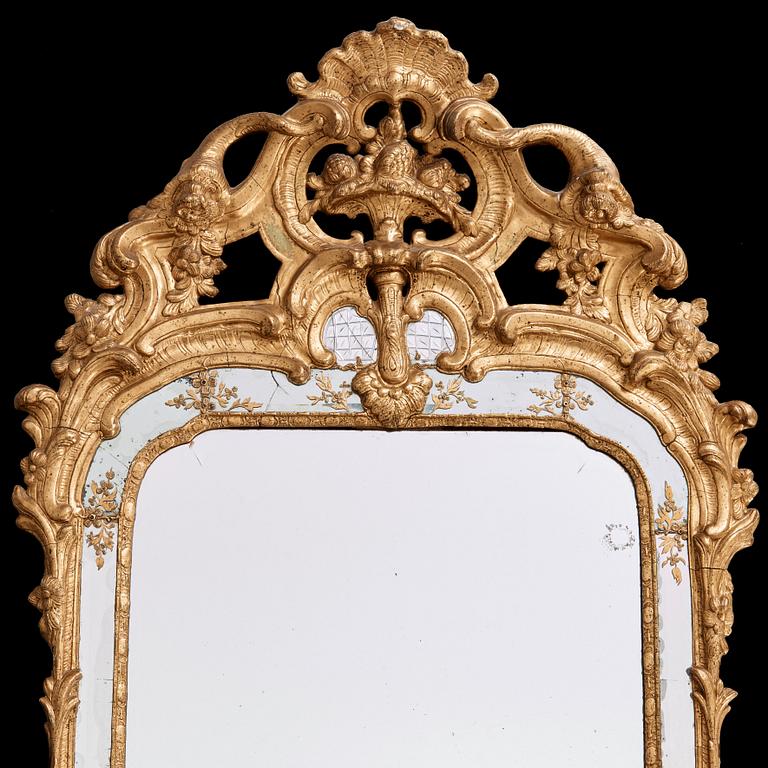 A Swedish Rococo 18th century mirror.