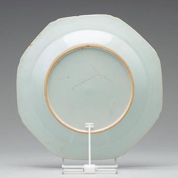 A set of eight famille rose dinner plates, Qing dynasty, Qianlong (1736-95).