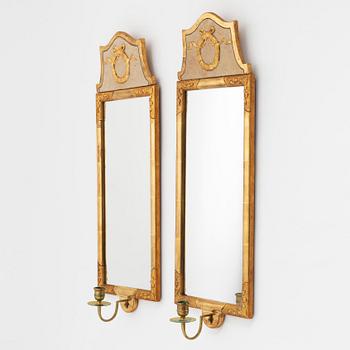 A pair of Gustavian style wall sconces from Kurt Ekvall Nyköping, mid 20th Century.