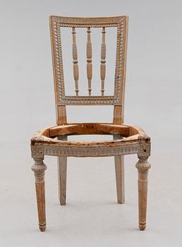 STOL, gustaviansk, 1700-talets slut, signerad PASL, Pehr Andersson, Lindome.