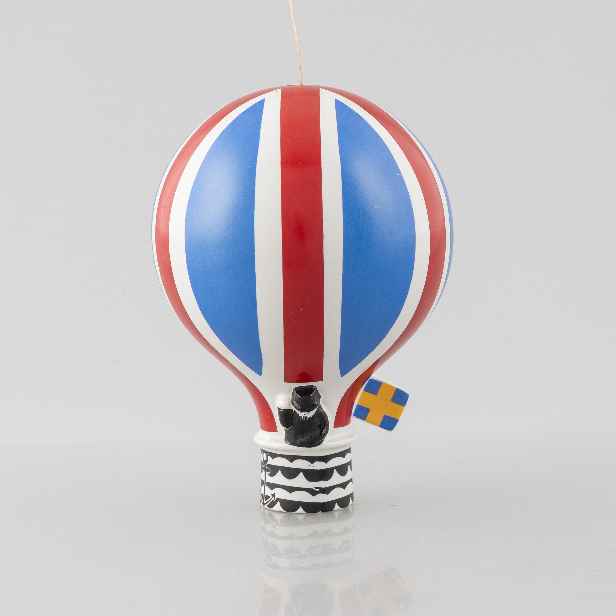 Lisa Larson, a stoneware 'Luftballong' figurine, from the series "Traffic", Gustavsberg 1971-1973.