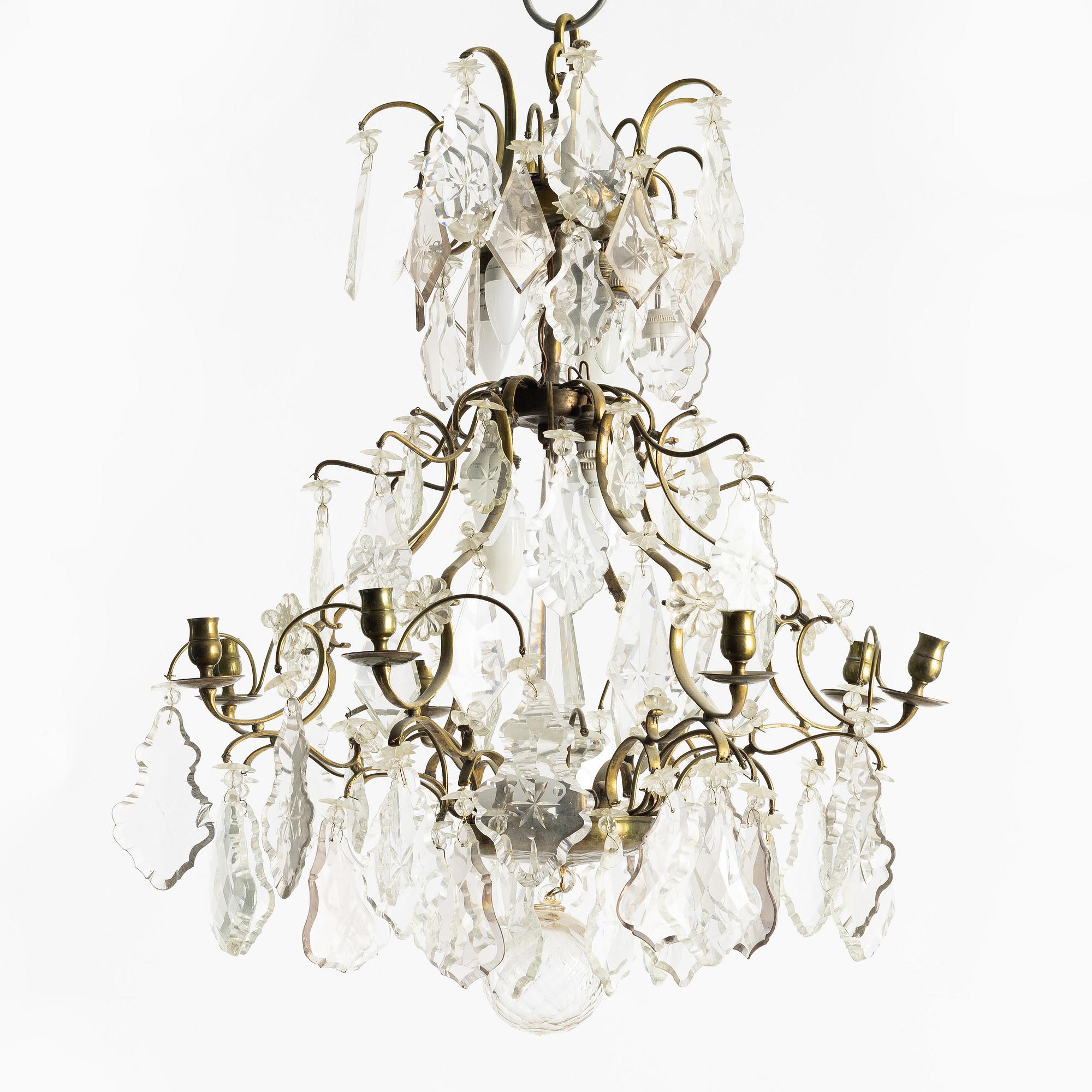 Chandelier, Rococo style, circa 1900.
