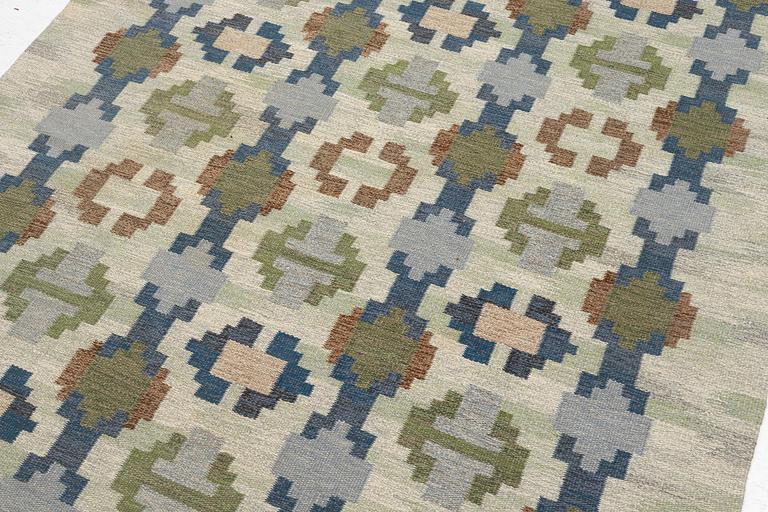 Judith Johansson, a carpet, 'Enebacken', flat weave, c. 307 x 196 cm, signed JJ.