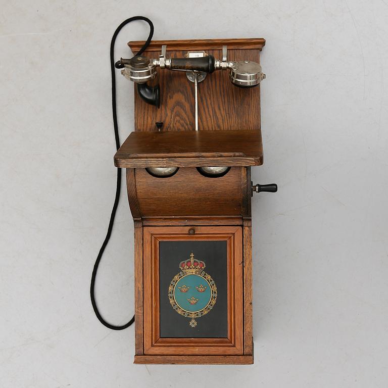 VÄGGTELEFON, Telegrafverkets Verkstad, Nynäshamn, 1900-talets första hälft.