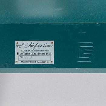 Eliel Saarinen, furniture, 5 pieces, "Blue suite" for Adelta, Finland 1980s.