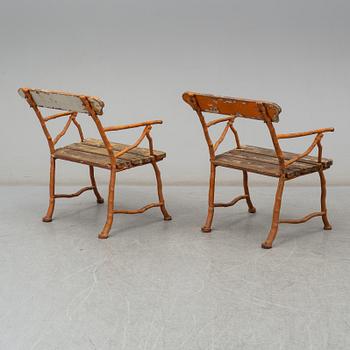 Garden sofa and two armchairs, Bolinder, Stockholm, ca 1900.