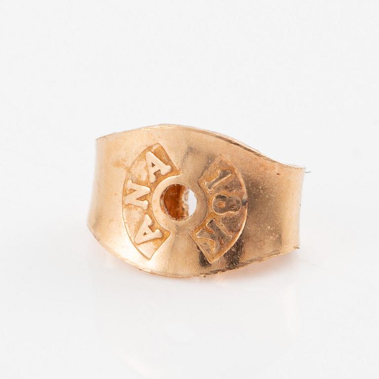 Örhängen samt ring, 18K guld med rubiner. Sandström de Wit.