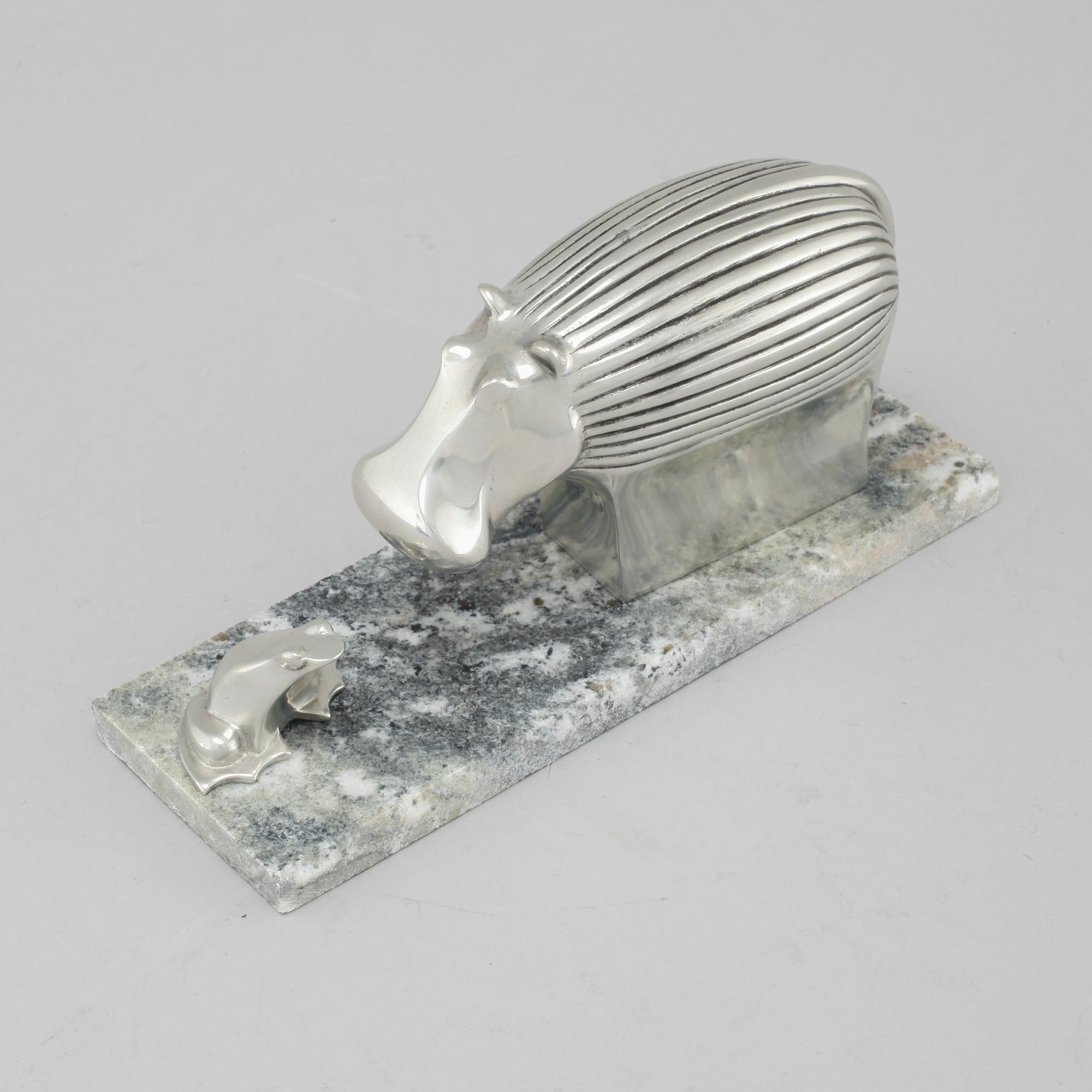GUNNAR CYRÉN, metal, two sculptures, signed.